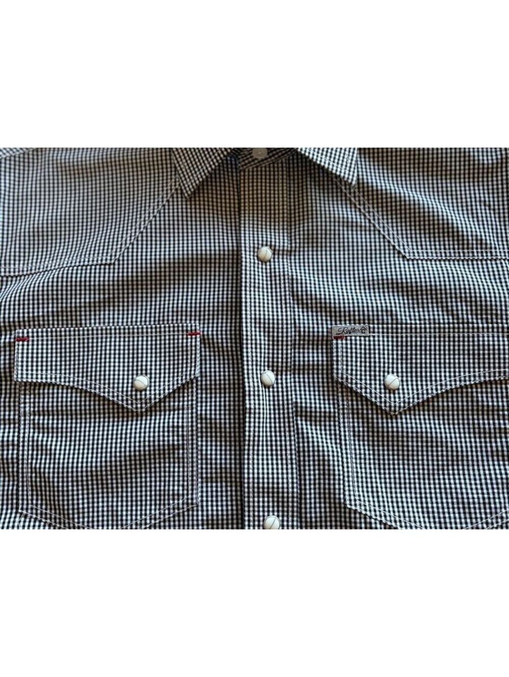 Roper Men’s M Black White Gingham Pearl Snap Western Shirt Long Sleeve